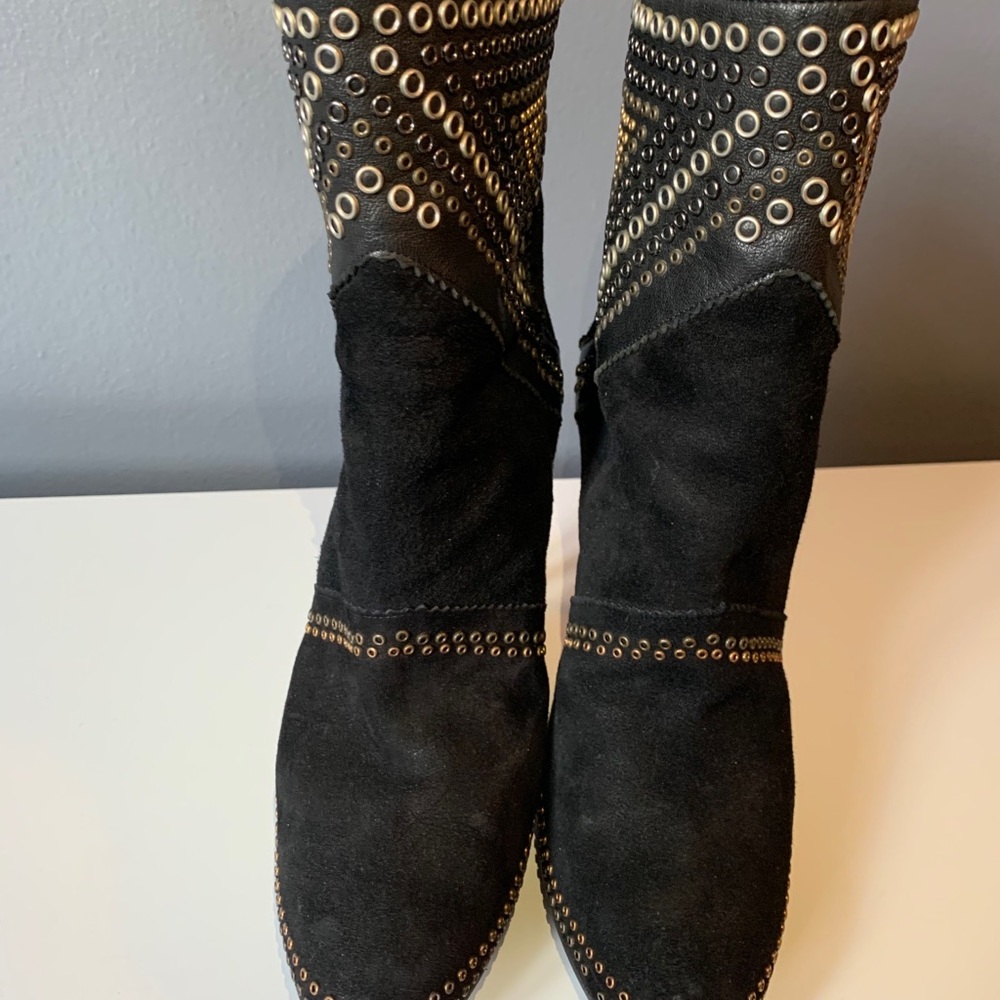 Jimmy Choo suede studded booties 41 1/2 - Picture 7 of 8